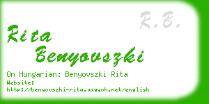 rita benyovszki business card